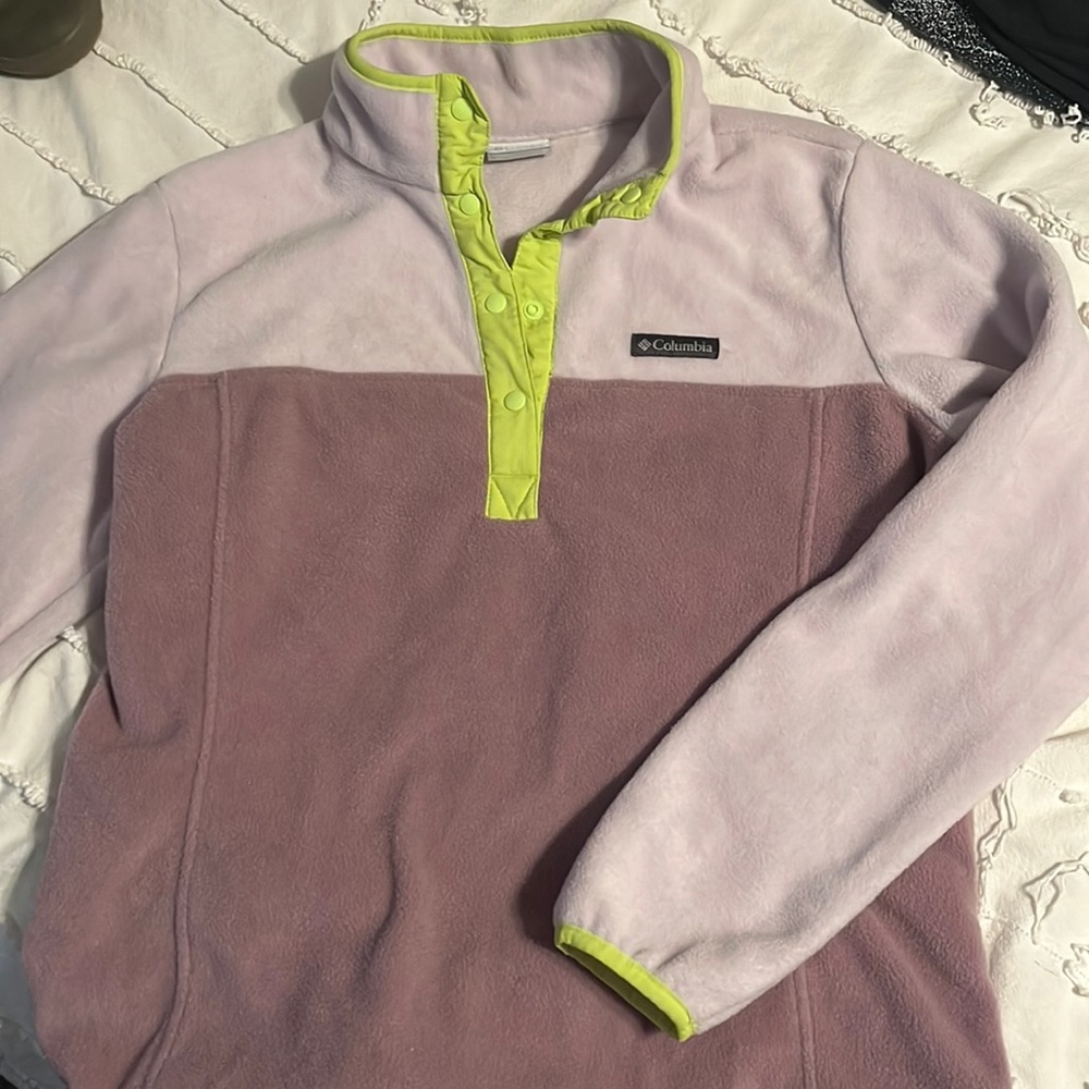 Columbia color block quarter button fleece